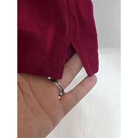 Vintage Jonathan Corey men’s ribbed polo contrast collar and cuffs, maroon sz S - Picture 4 of 6